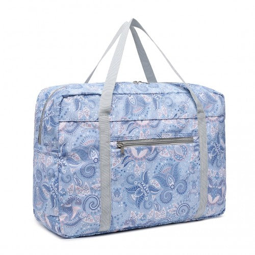 Kono Foldable Waterproof Storage Cabin Travel Handbag Print - Light Blue