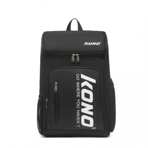 Kono Versatile Sports Backpack With Independent Shoe Compartment - Black