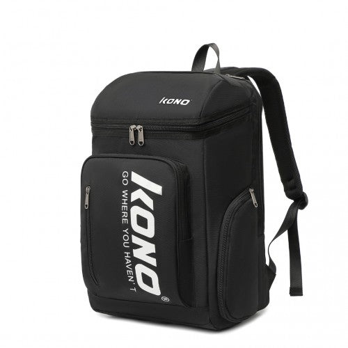 Kono Versatile Sports Backpack With Independent Shoe Compartment - Black