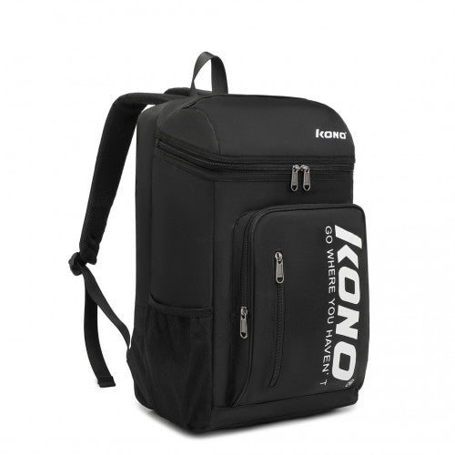 Kono Versatile Sports Backpack With Independent Shoe Compartment - Black