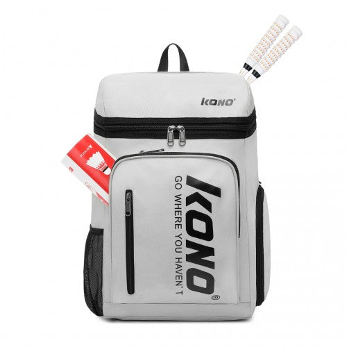 Kono Versatile Sports Backpack With Independent Shoe Compartment - Grey