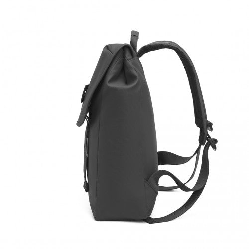 Kono PVC Coated Water-resistant Streamlined And Innovative Flap Backpack - Black