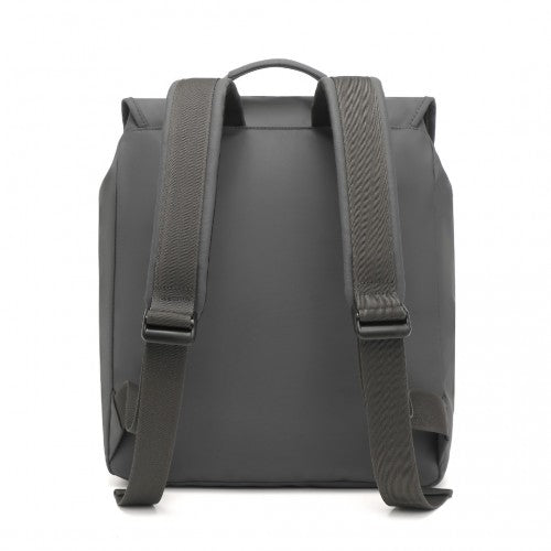 Kono PVC Coated Water-resistant Streamlined And Innovative Flap Backpack - Grey