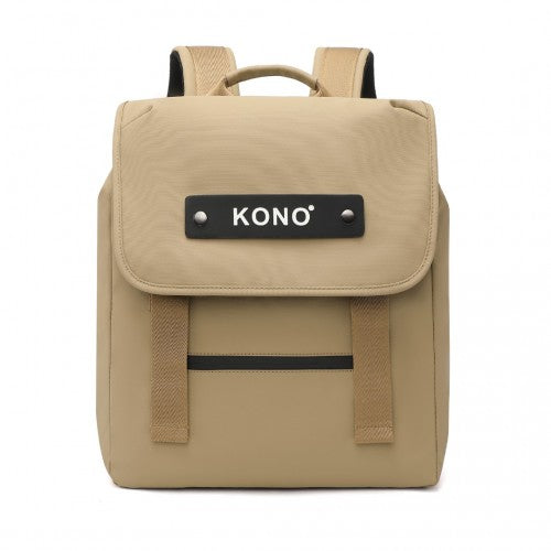 Kono PVC Coated Water-resistant Streamlined And Innovative Flap Backpack - Khaki