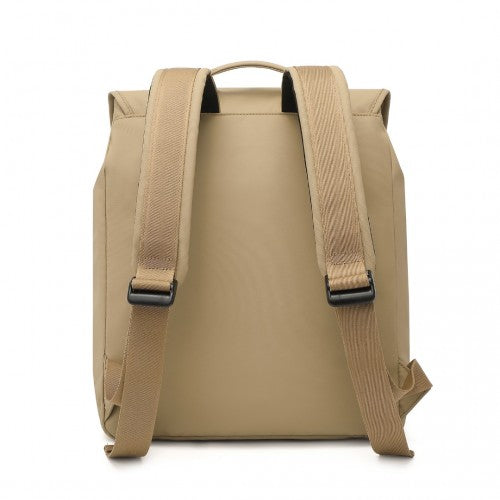 Kono PVC Coated Water-resistant Streamlined And Innovative Flap Backpack - Khaki