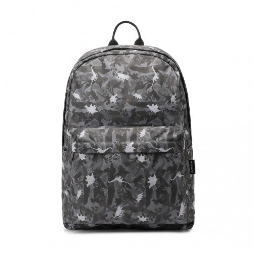 Kono Dinosaur Patterned Leisure School Backpack - Grey