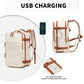 Kono Multifunctional Breathable Travel Backpack With USB Charging Port And Separate Shoe Compartment - Beige And Brown