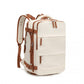 Kono Multifunctional Breathable Travel Backpack With USB Charging Port And Separate Shoe Compartment - Beige And Brown