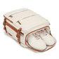 Kono Multifunctional Breathable Travel Backpack With USB Charging Port And Separate Shoe Compartment - Beige And Brown