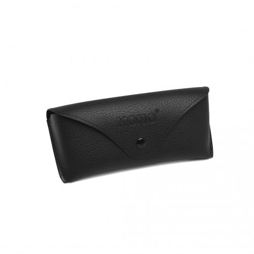 Kono Leather Look Soft Sunglasses Case - Black