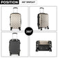 Kono Multifaceted Diamond Pattern Hard Shell 20 Inch Suitcase - Gold