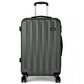 Kono Vertical Stripe Hard Shell Suitcase 20 Inch Luggage Set Grey