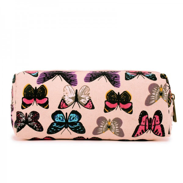 Miss Lulu Canvas Pencil Case Butterfly Pink