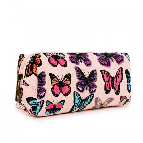 Miss Lulu Canvas Pencil Case Butterfly Pink