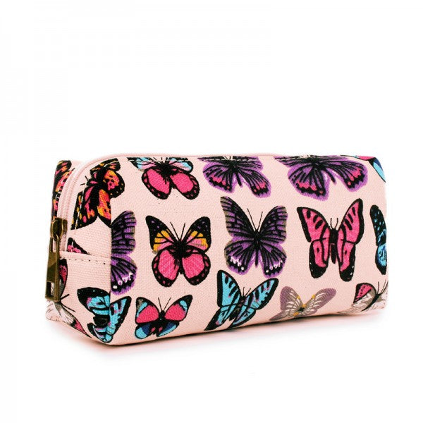 Miss Lulu Canvas Pencil Case Butterfly Pink