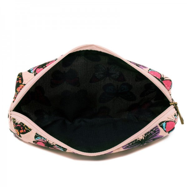 Miss Lulu Canvas Pencil Case Butterfly Pink