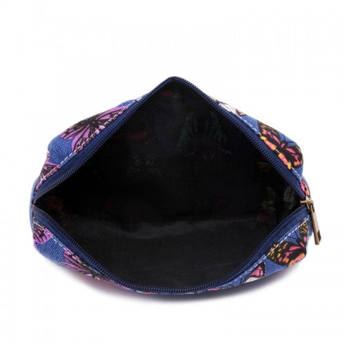 Miss Lulu Canvas Pencil Case Butterfly Navy