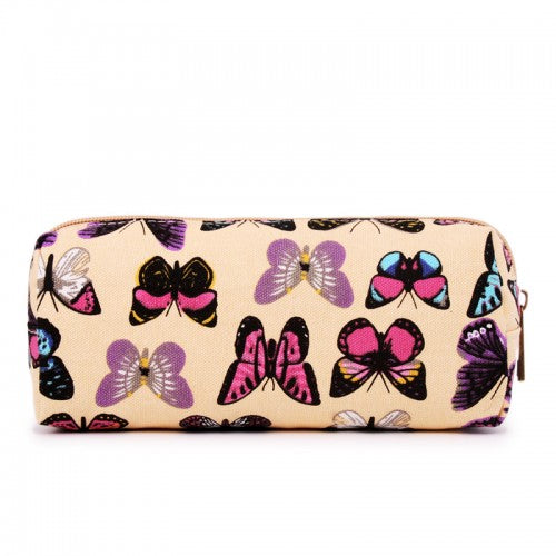 Miss Lulu Canvas Pencil Case Butterfly Beige