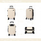 Kono Vertical Stripe Hard Shell Suitcase 24 Inch Luggage Set Beige