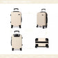 Kono Vertical Stripe Hard Shell Suitcase 24 Inch Luggage Set Beige