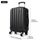 Kono Vertical Stripe Hard Shell Suitcase 19/24/28 Inch 3 Piece Luggage Set - Black