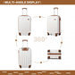 Kono Vertical Stripe Hard Shell Suitcase 19 Inch Luggage Set - Cream