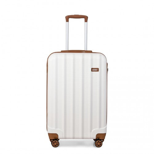 Kono 19 Inch Abs Hard Shell Suitcase Luggage - Cream