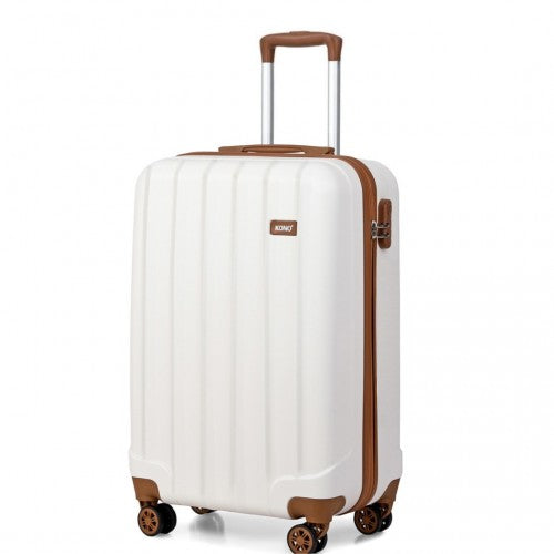 Kono 19 Inch Abs Hard Shell Suitcase Luggage - Cream