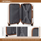 Kono Vertical Stripe Hard Shell Suitcase 24 Inch Luggage Set - Cream