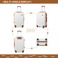 Kono Vertical Stripe Hard Shell Suitcase 28 Inch Luggage Set - Cream