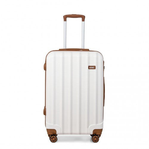 Kono 28 Inch Abs Hard Shell Suitcase Luggage - Cream
