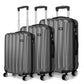 Kono Vertical Stripe Hard Shell Suitcase 19/24/28 Inch 3 Piece Luggage Set - Grey