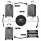 Kono Vertical Stripe Hard Shell Suitcase 19 Inch Luggage - Grey