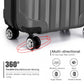 Kono Vertical Stripe Hard Shell Suitcase 19/24/28 Inch 3 Piece Luggage Set - Grey