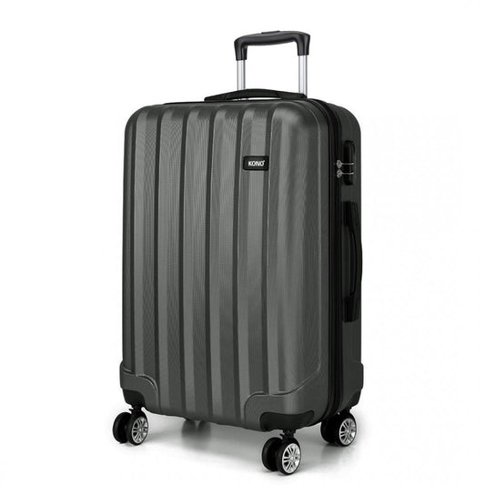 Kono Vertical Stripe Hard Shell Suitcase 28 Inch Luggage Set Grey