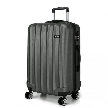 Kono Vertical Stripe Hard Shell Suitcase 28 Inch Luggage Set Grey