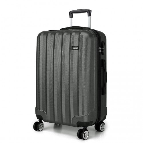 Kono Vertical Stripe Hard Shell Suitcase 28 Inch Luggage Set Grey