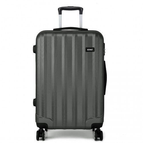 Kono Vertical Stripe Hard Shell Suitcase 28 Inch Luggage Set Grey
