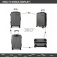 Kono Vertical Stripe Hard Shell Suitcase 28 Inch Luggage Set Grey