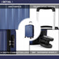 Kono Vertical Stripe Hard Shell Suitcase 24 Inch Luggage Set - Navy