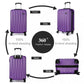 Kono Vertical Stripe Hard Shell Suitcase 19 Inch Luggage - Purple