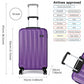 Kono Vertical Stripe Hard Shell Suitcase 19 Inch Luggage - Purple