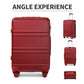 Kono ABS 28 Inch Sculpted Horizontal Design Suitcase - Burgundy