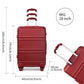 Kono ABS 28 Inch Sculpted Horizontal Design Suitcase - Burgundy