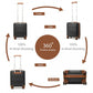 Kono ABS 16 Inch Sculpted Horizontal Design Cabin Luggage - Black And Brown