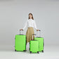 Kono Abs Sculpted Horizontal Design 3 Piece Suitcase Set - Green