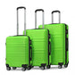 Kono Abs Sculpted Horizontal Design 3 Piece Suitcase Set - Green