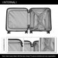 Kono ABS 16 Inch Sculpted Horizontal Design Cabin Luggage - Black
