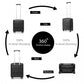 Kono ABS 16 Inch Sculpted Horizontal Design Cabin Luggage - Black