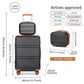 Kono Abs 4 Wheel Suitcase Set With Vanity Case - Black And Brown